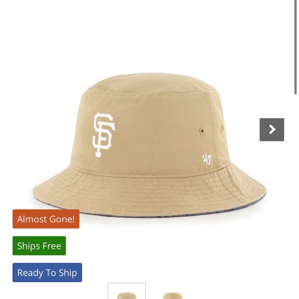 Men's San Francisco Giants '47 Khaki Chambray Ballpark Bucket Hat